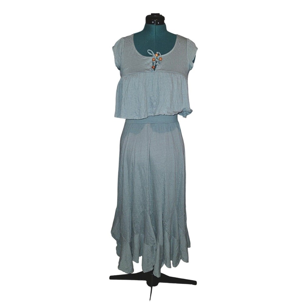RARE Free People free-est Alaina Skirt Set Blue Boho Size X Small NWOT $108